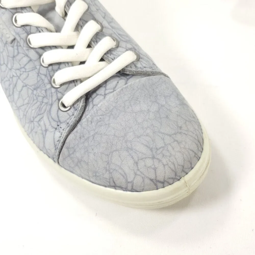 Ecco Casual Lace Up Outdoor Sneaker Shoe Womens Size 10 Gray White